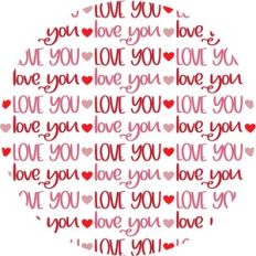 Love You - Round Valentine's Day Pattern
