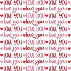Love You - Square Valentine's Day Pattern