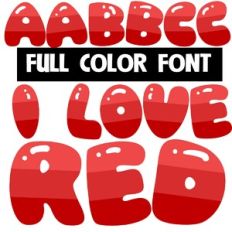 I Love Red Color Font