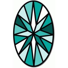 stained glass oval stone