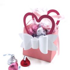 Square Tote with Heart Handles and 3D Bow