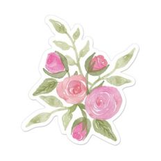 Rosebud Rose Floral Bouquet Watercolor