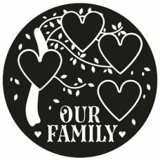 Family Tree Circle Frame - Heart - 4 People