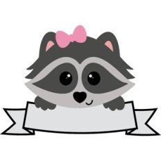 Girl Raccoon With Banner