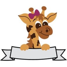 Girl Giraffe with Banner