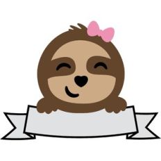 Girl Sloth With Banner