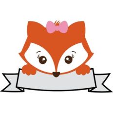 Girl Fox with Banner