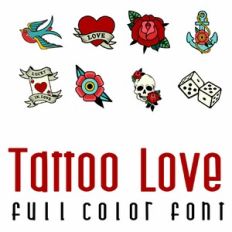 Tattoo Love Full Color Font