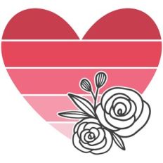 Ombre Heart Rose Frame