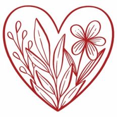 Flowers and Leaves in Heart
