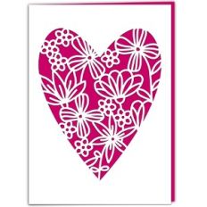 Summer Flower Garden Heart Card