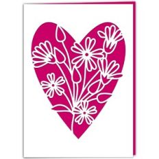 Stellaria Flower Heart Card