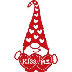 gnome kiss me hearts