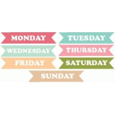days of the week word tags