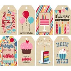 Birthday Kraft Tags