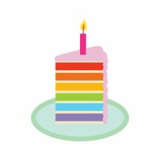 Birthday Bash Rainbow Birthday Cake Slice