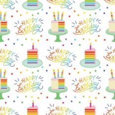 Birthday Bash Rainbow Cakes Pattern