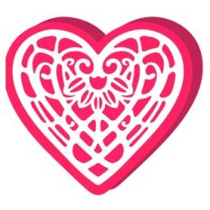 folded Valentine heart card