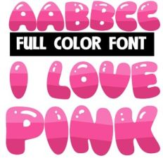 I Love Pink Color Font