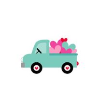 Truck with Hearts - Lots of Love