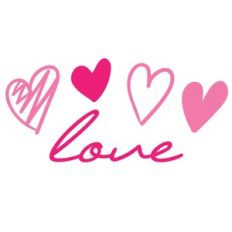 Love with sketched hearts