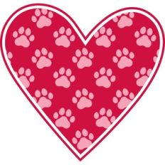 paw print heart