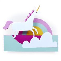 Unicorn and Rainbow 3D Card