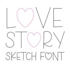 BFC Love Story Valentine Sketch Font