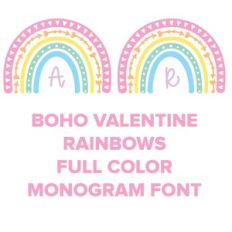 valentine boho rainbow monogram font 2