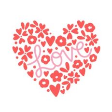 Love Heart with Flowers
