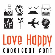 Love Happy Doodlebat Font