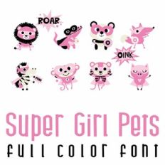 Super Girl Pets Full Color Font