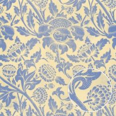 Cornflower Blue Cream Shabby Vintage Floral Monoprint Background