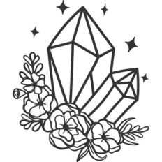 Magical Crystals with Flowers