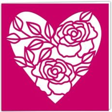 Roses and Leaves Heart Card
