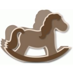 baby card - rocking horse