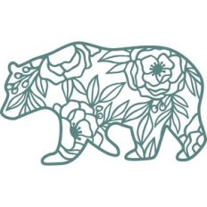 bear floral silhouette