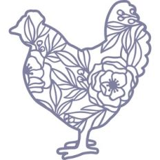 chicken floral silhouette