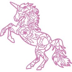 unicorn floral silhouette