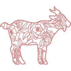 goat floral silhouette