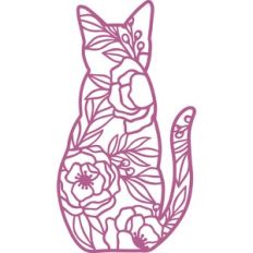 cat floral silhouette