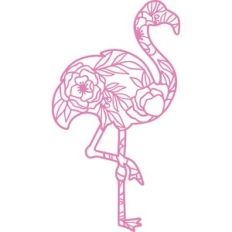 flamingo floral silhouette