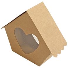 Heart Window Birdhouse with Scallop Roof
