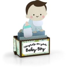 Rectangle Pop Up Card Baby Boy