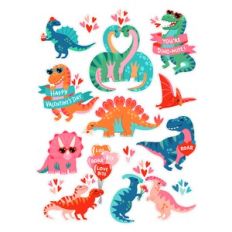 Dinosaur Valentine's Stickers