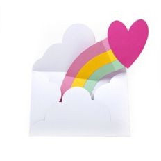 Rainbow Heart Pop Out Card and Envelope
