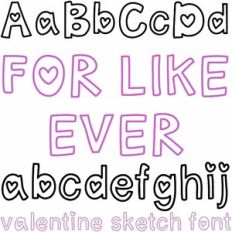 for like ever valentine sketch font
