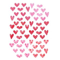 Grunge Hearts Print and Cut Sticker Embellishments