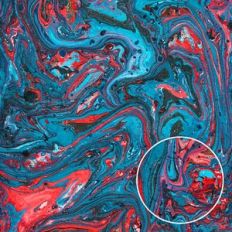 Marbled Red, Blue and Black Background Pattern
