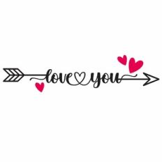Love You Heart Word Arrow